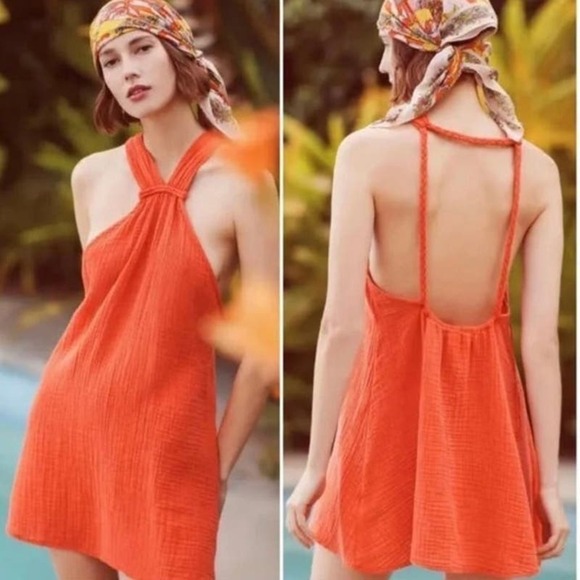 Anthropologie Braided Halter Mini Dress
Orange Beach Pool ANTHRO small - Picture 1 of 6